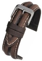 WR916 Brown Double Ridge Profile Water Resistant Watch Strap - Watch Straps/Main Range