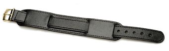 ME100 Black Calf Military Cap Watch Strap