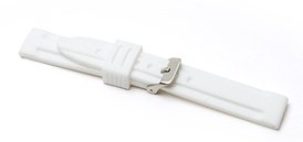 8004 White Silicone Divers Watch Strap - Watch Straps/Rubber & Silicone