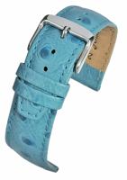 WH1113 Light Blue Calf Ostrich Grain Leather Watch Straps