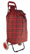 ST145 Hoppa 23 Red Tartan Dot Shopping Trolley - Leather Goods & Bags/Shopping Trolleys