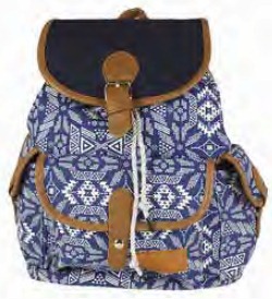2608 Boho Canvas Backpack 1 Frnt & 2 Side Pocket - Leather Goods & Bags/Holdalls & Bags