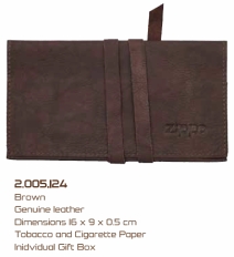 Zippo 2005124 LEATHER BI-FOLD TOBACCO POUCH (16 x 9 x 0.5cm)