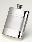 568FL Flask Satin Band Pewter