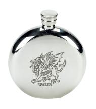 637FL Flask Welsh Dragon Pewter