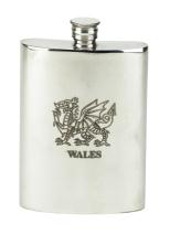 641FL Flask Welsh Dragon Pewter