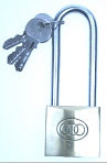 Tri-Circle brass padlocks 32mm Long Shackle L263/32mm