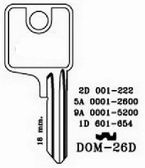 Hook 3703...jma = DOM-26D - Keys/Cylinder Keys- General