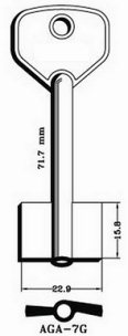 Hook 5304...jma = AGA-7g double bit safe key - Keys/Safe Keys