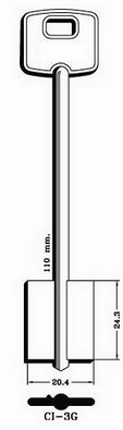 Hook 5307...jma = Ci-3g double bit safe key H.D XDB019 - Keys/Safe Keys