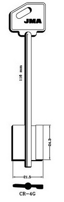 Hook 5315...jma = CR-4g double bit safe key - Keys/Safe Keys