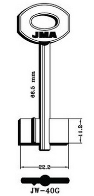 Hook: 5312 ..jma = JW-40G double bit safe key - Keys/Safe Keys