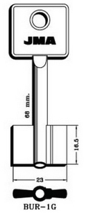 Hook 5316 jma = bur-1g double bit safe key H.D XDB109 - Keys/Safe Keys