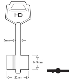 Hook 5317...hd = XDB014 5fac3 double bit safe key - Keys/Safe Keys