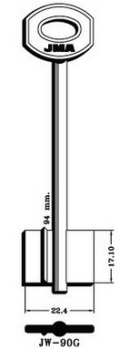 Hook 5323...jma = JW-90g double bit safe key - Keys/Safe Keys