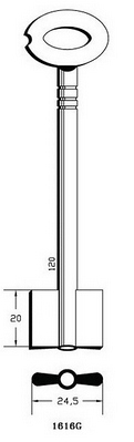 Hook 5327...1616g double bit safe key - Keys/Safe Keys