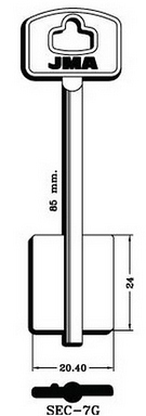 Hook 5332...jma = SEC-7g double bit safe key - Keys/Safe Keys