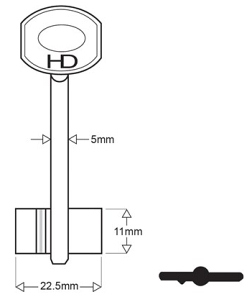 Hook 5336...hd = jw35 XDB018 double bit safe key - Keys/Safe Keys