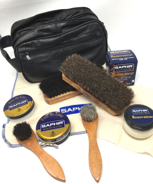 Luxury Leather Shoe Polishing Kit with Saphir