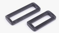 Rectangular Rings Black Plastic