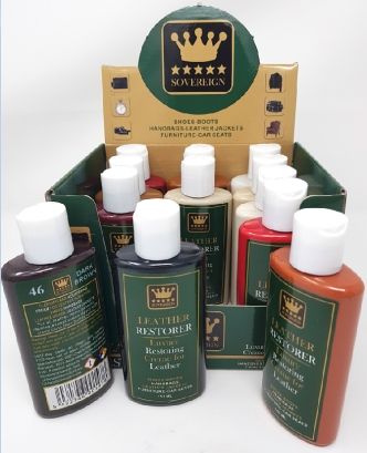 ..Sovereign Leather Restorer Cream 150ml Display Pack (24 assorted) - Tarrago Shoe Care/Shoe Creams