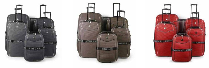 2036A Compass 5 Piece Luggage Set