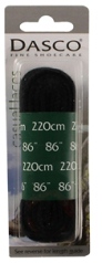 Dasco Blister Packs Laces 220cm Cord Black (Pack 6) - Shoe Care Products/Dasco