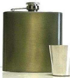 X57623 Hip Flask Laser Ready Brushed Gun Metal 6oz - Engravable & Gifts/Flasks