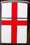 Zippo 200E Brushed Chrome, English Flag enamel emblem - Zippo/Zippo Lighters