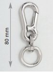 VA00092 20mm x 80mm Carabiner Silver