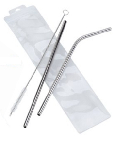 R1999 Metal Travel Straw Set Chrome