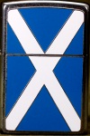 Zippo 200S Brushed Chrome, Scottish Flag enamel emblem - Zippo/Zippo Lighters