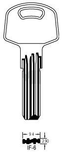 hook 3936...jma = if-6 XHV160 - IF12 IFAM DIMPLE KEY BLANK