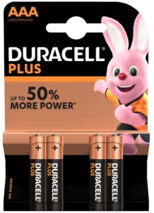 Duracell Plus AAA Batteries (pack 4) - Watch Accessories & Batteries/Duracel Batteries