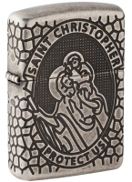 Zippo 49160 60005200 Armor St. Christopher Medal Design - Zippo/Zippo Lighters