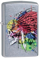 Zippo 49111 Skull with Headdress Design - Zippo/Zippo Lighters
