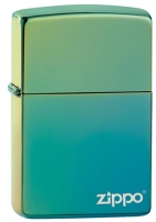 Zippo 49191ZL 60005223 Classic High Polish Teal Zippo Logo - Zippo/Zippo Lighters