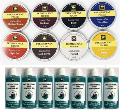 Sovereign Premium Wax Promotion Pack ( 4 dozen assorted) plus 12 FREE Hand Sanitizer - Tarrago Shoe Care/Leather Care