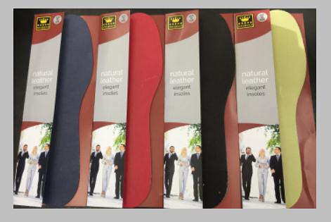 ....Sovereign One Size Leather (25 pair assorted) 5 pair each Natural Black Blue Red Green - Shoe Care Products/Insoles
