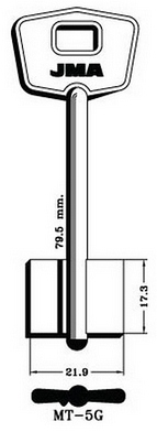 Hook 7025 JMA MOTTURA D/Bitted Blank 5MT7 - Keys/Security Keys