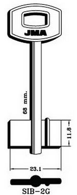 Hook 7024 JMA Sibi SIB-2G Double Bitted Safe Blank SIB1 - Keys/Safe Keys