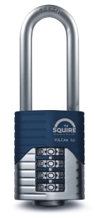 Squire VULCAN COMBI 40/2.5 40mm Padlock - Long Shackle 2.5 - 4 Wheel