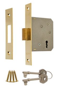 472-37 Era 3 lever Dead Lock 2.5 Brass Boxed - Locks & Security Products/Mortice Locks