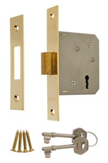 472-32 Era 3 lever Dead Lock 2.5 Brass - Locks & Security Products/Mortice Locks