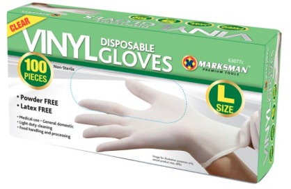 63077C Large Clear Vinyl Powder Free Gloves (pack 100)