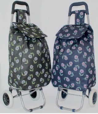 JBST06 Flowers Shopping Trolley 56cm x 31cm x 22cm - Leather Goods & Bags/Shopping Trolleys