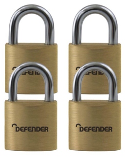 DFBP4Q 40mm Brass Padlock Squire Defender (4 pack)