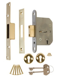 201-32 Era Viscount 5 Lever Deadlock 2.1/2 Visi Pack Polished Brass - Locks & Security Products/Mortice Locks