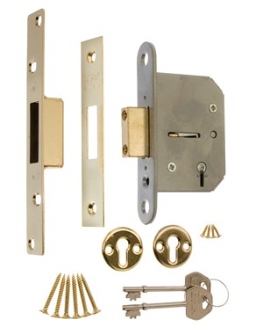 201-32 Era Viscount 5 Lever Deadlock 2.1/2 Visi Pack Polished Brass