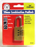 CPL120 20mm Brass Combination Padlock